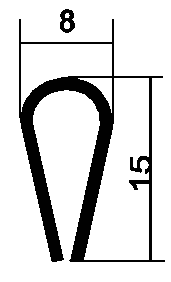 PVC-Klemmprofil weiß 15x8mm