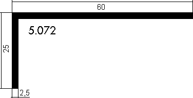 Aluminium-Winkelprofil 60x25x2,5mm, Fixlängen