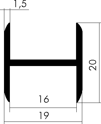 Alu H-Profil Plattenverbindungsprofil für 16mm