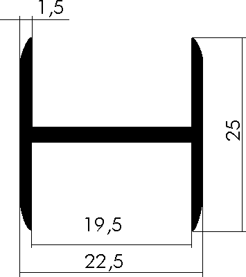 Alu H-Profil Plattenverbindungsprofil für 19mm