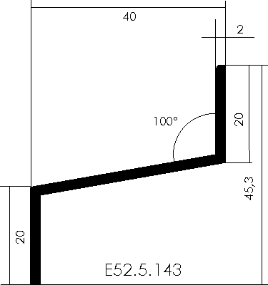 Aluminium Z-Profil 20x40x20x2mm, 10° Gefälle
