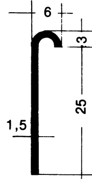 Aluminium-Kantenschiene 25 mm