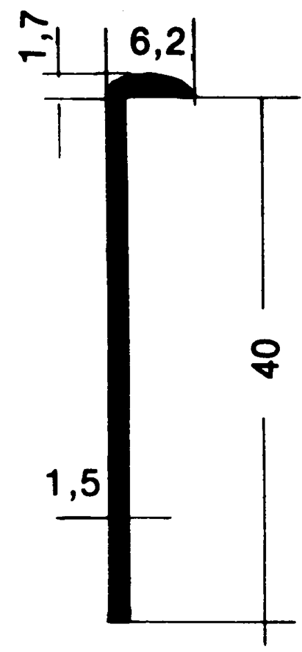 Aluminium-Kantenschiene 40mm