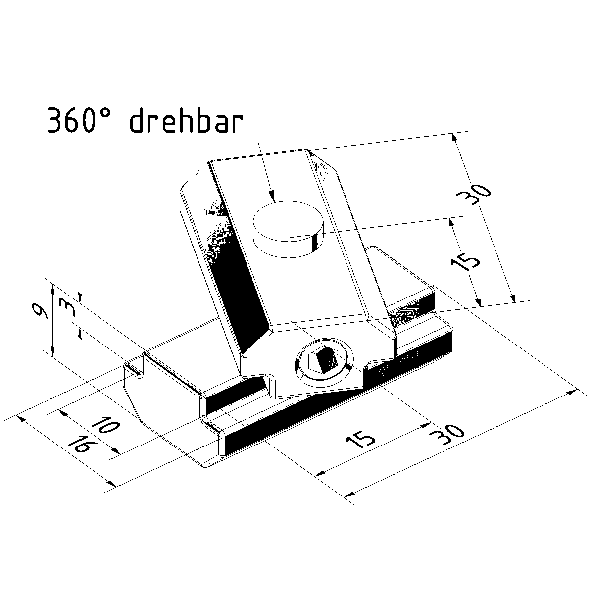 PVB-08 Parallelverbinder für Verbindung Längsseite auf Längsseite