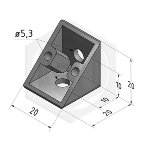 Winkel 5 20x20 ZN alufarben (o. Zub.)