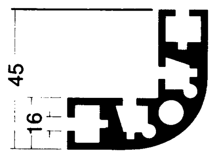 I-System Zarge, Ecke, rund