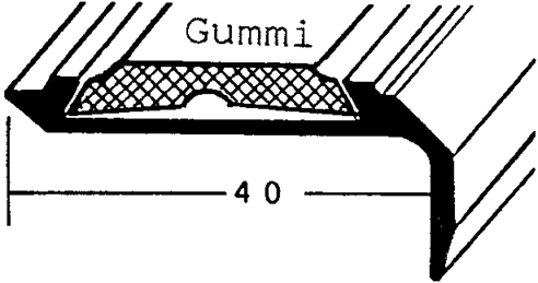 Aluminium-Treppenkantenwinkel 40mm, gebohrt