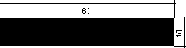 Aluminium-Flachprofil 60x10mm, aus AlMgSi0,5 F22 hh