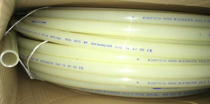 PE-Xa Kunststoffrohr D=25x2,3mm, Rollen á 100m