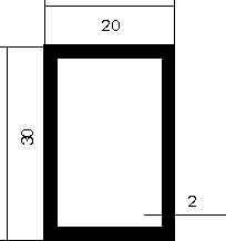 Aluminium-Rechteckrohr 30x20x2 mm