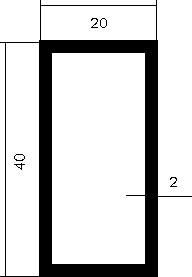 Aluminium-Rechteckrohr 40x20x2mm, Fixlängen