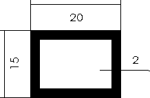 Aluminium Rechteckrohr 20x15x2mm
