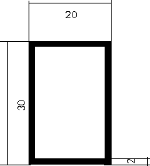 V2A-Edelstahl Rechteckrohr 30x20x2mm geschweißt