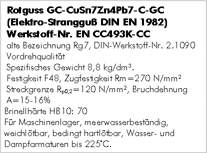 Rotguß/Bronze Werkstoffinformationen