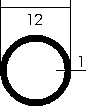 Aluminium-Rundrohr D=12x1mm