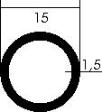 Aluminium-Rundrohr D=15x1,5mm