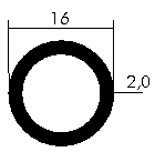 Aluminium-Rundrohr D=16x2 mm