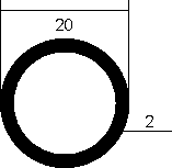 Aluminium-Rundrohr D=20x2 mm