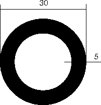 Messing-Rundrohr D=30x5 mm Ms58 CuZn39Pb3