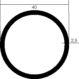 Aluminium-Rundrohr D=40x2,5 mm in Fixlängen