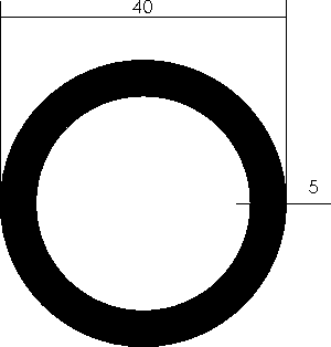 Aluminium-Rundrohr D=40x5 mm dur