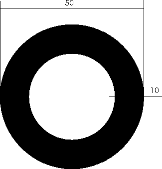 Aluminium-Rundrohr D=50x10mm