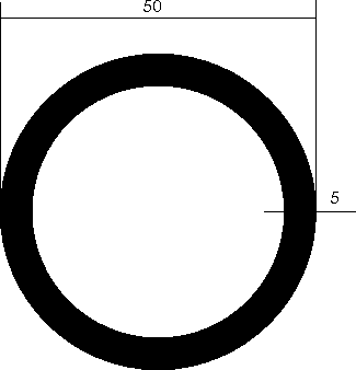 Aluminium-Rundrohr D=50 x 5 mm dur