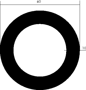 Aluminium-Rundrohr D=60x10mm