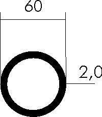 Aluminium-Rundrohr D=60x2 mm