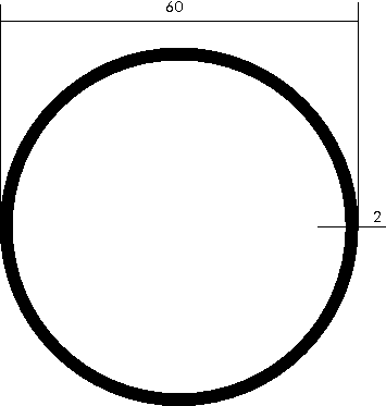 Aluminium-Rundrohr D=60x2 mm