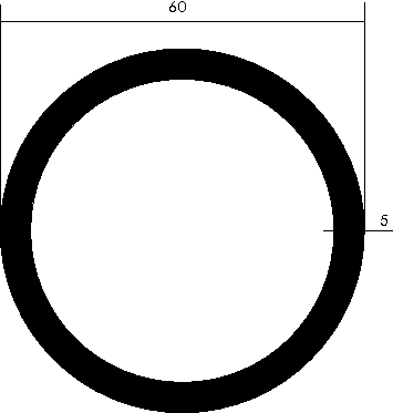 Aluminium-Rundrohr D=60x5mm dur