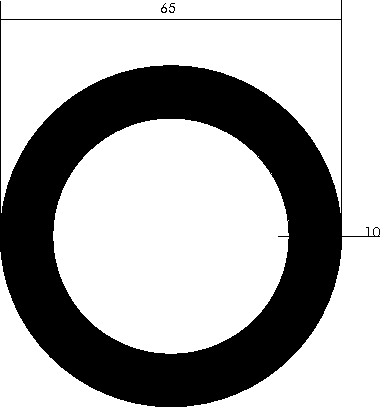 Aluminium-Rundrohr D=65x10mm