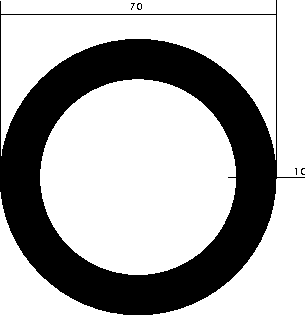 Aluminium-Rundrohr D=70x10mm