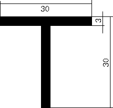 Messing T-Profil 30x30x3mm, CuZn40Pb2