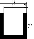 Aluminium U-Profil 15x15x15x2 mm