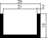Alu U-Profil 15x25x15x2mm , Fixlängen