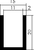 Aluminium U-Profil 20x15x20x2mm, Fixlängen