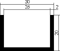 Aluminium U-Profil 20x30x20x2 mm