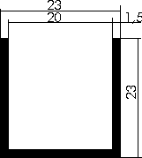 Aluminium U-Profil 23x23x1,5mm