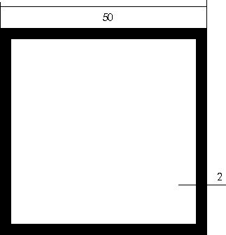 V2A-Edelstahl Vierkantrohr 50x50x2mm geschweißt