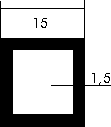 Aluminium-Vierkantrohr 15x15x2 mm