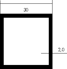 Aluminium-Vierkantrohr 30x30x2 mm