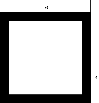 Aluminium-Vierkantrohr 50x50x4mm