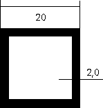 Aluminium-Vierkantrohr 20x20x2mm, Fixlängen