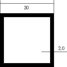 Aluminium-Vierkantrohr 30x30x2 mm, Fixlängen