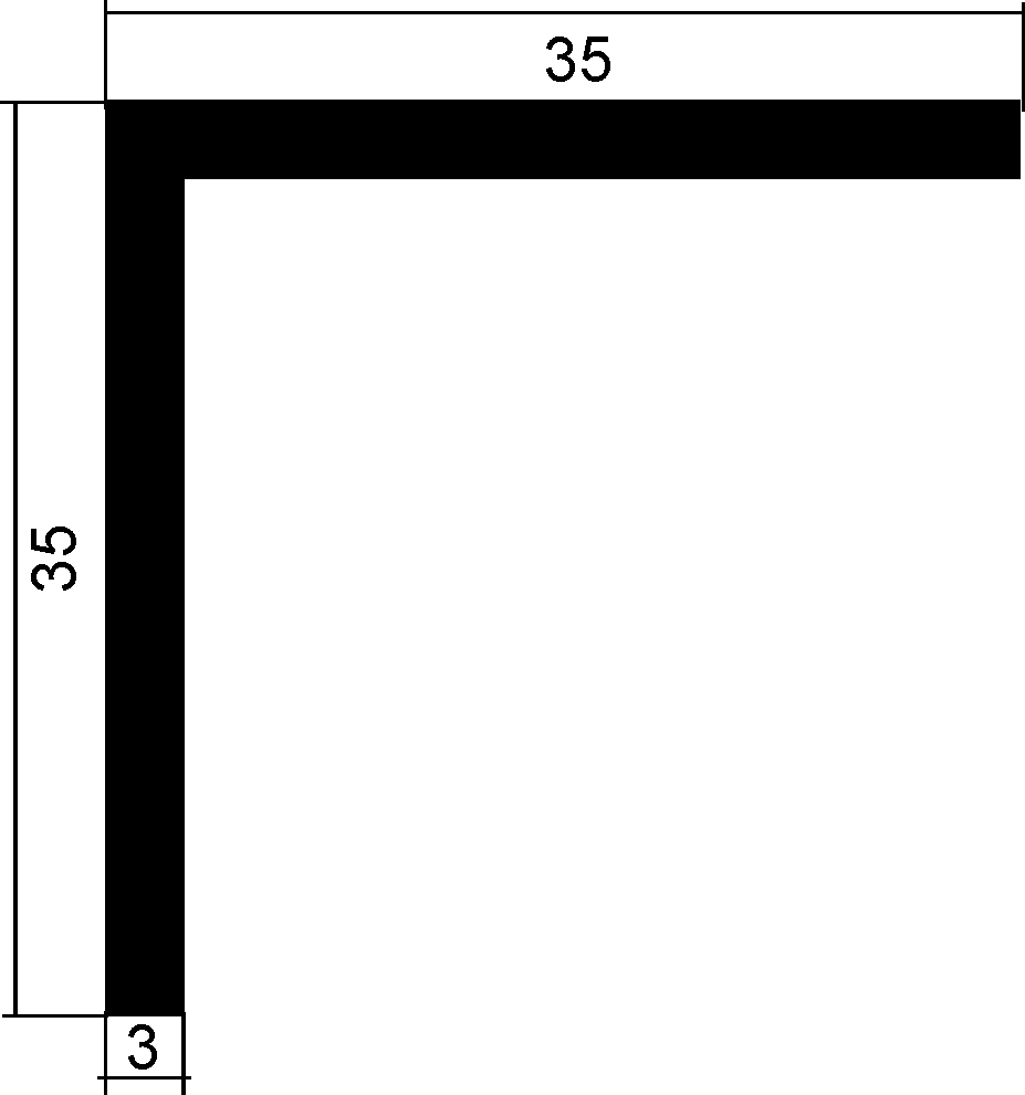 Aluminium-Winkel 35x35x3 mm, AlMgSi0,5 F22 hh