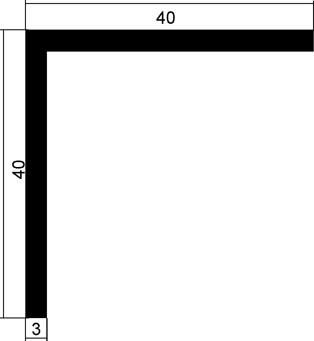 Aluminium-Winkel 40x40x3mm, AlMgSi0,5 F22 hh