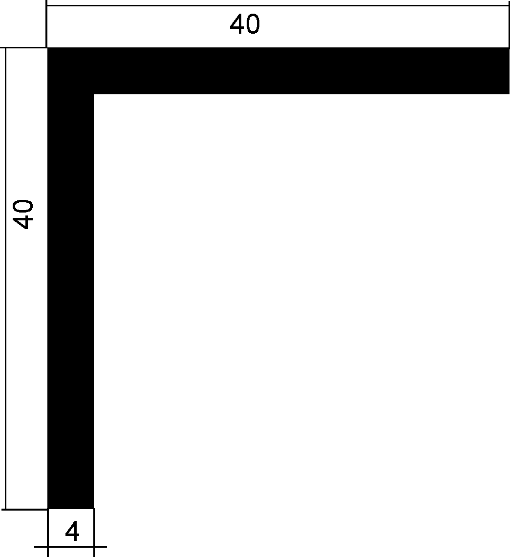 Aluminium-Winkel 40x40x4 mm, AlMgSi0,5 F22 hh