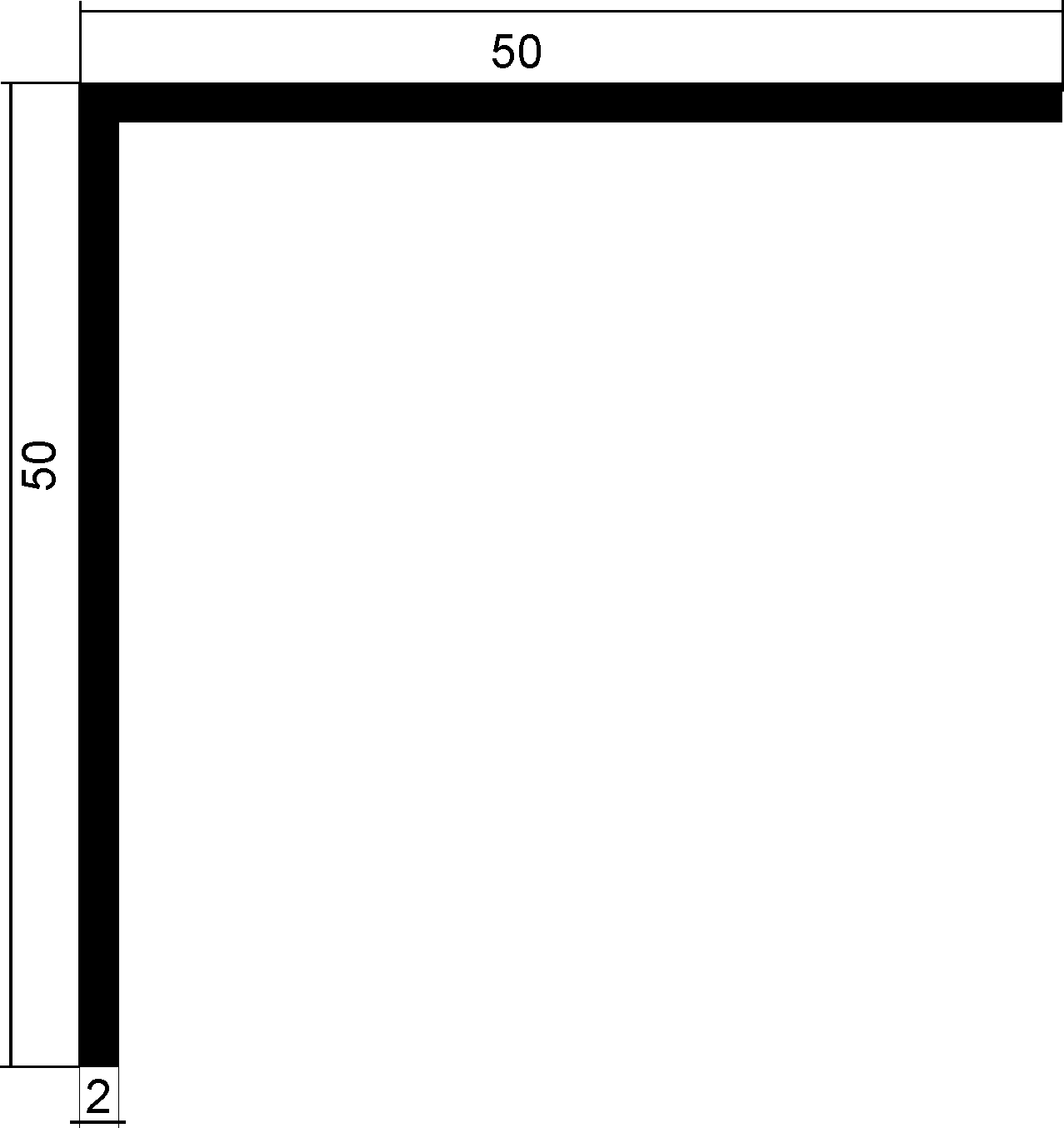 Aluminium-Winkel 50x50x2 mm, AlMgSi0,5 F22 hh