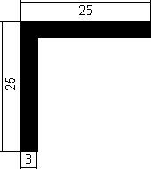 V2A-Edelstahl Winkelprofil 25x25x3 mm